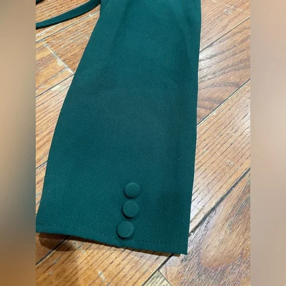 Topshop Dark Green Long Sleeve Dress - Picture 10 of 14